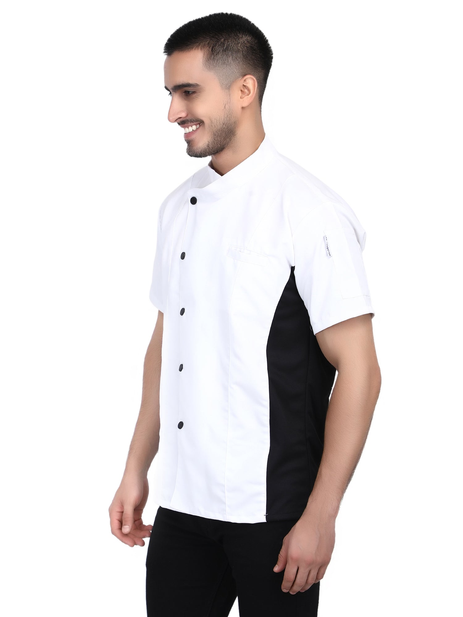 Short Sleeves side Mesh Vented Chef Coat Jacket Uniform Unisex for Food Service, Caterers, Bakers and Culinary Professional